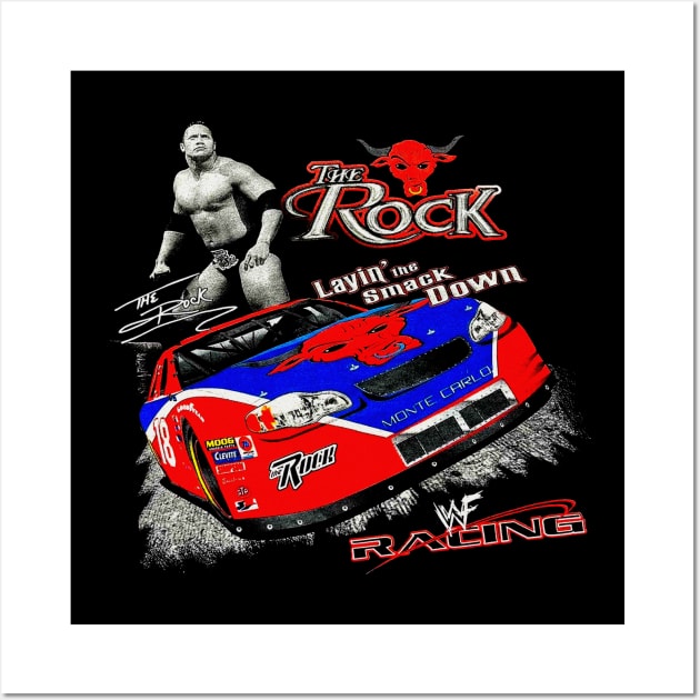 Retro 90s WWF Racing (The Rock) Wall Art by Meat Beat